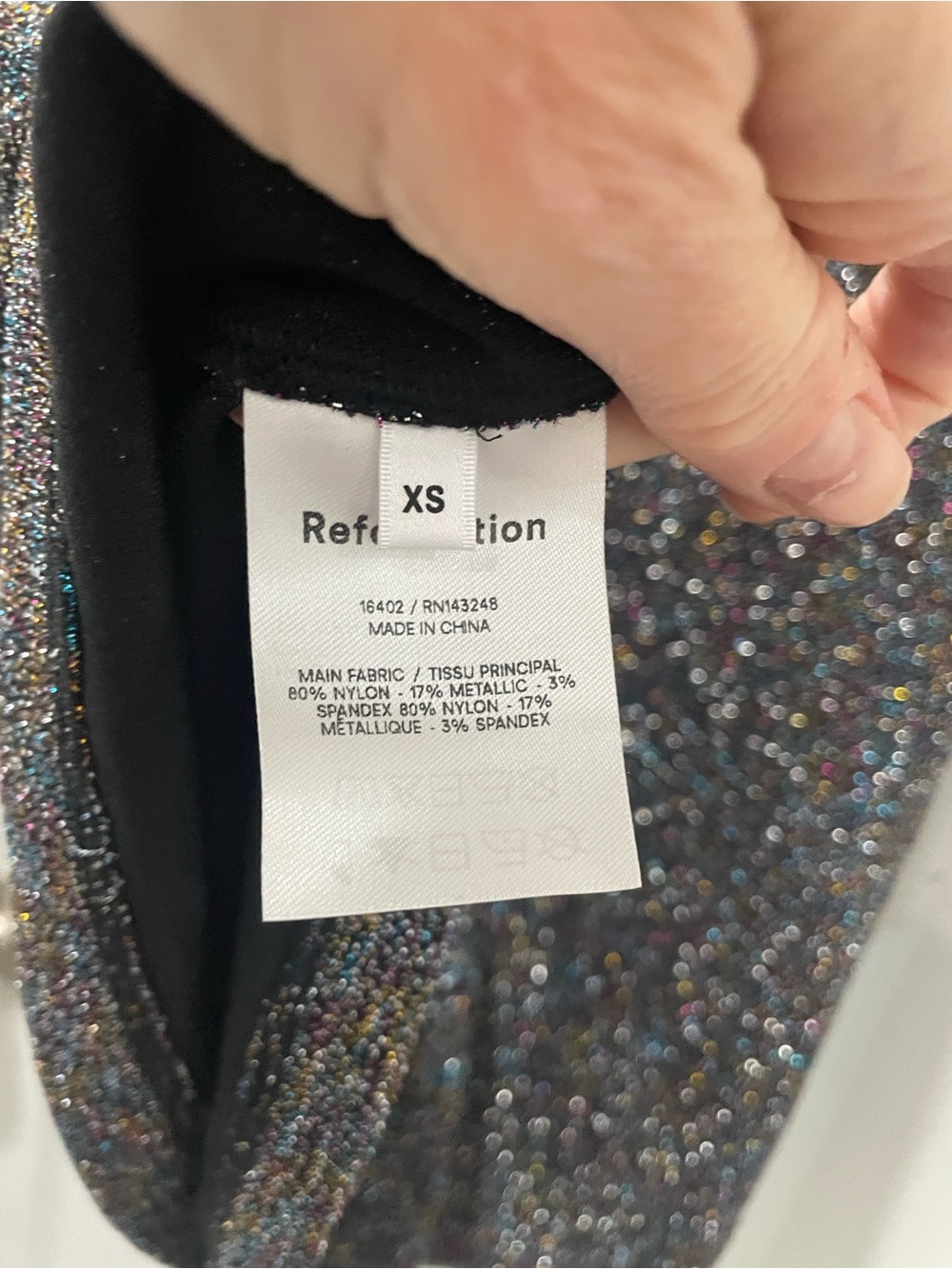Reformation Amina rainbow sparkle dress/XS/NWOT - Picture 4 of 6